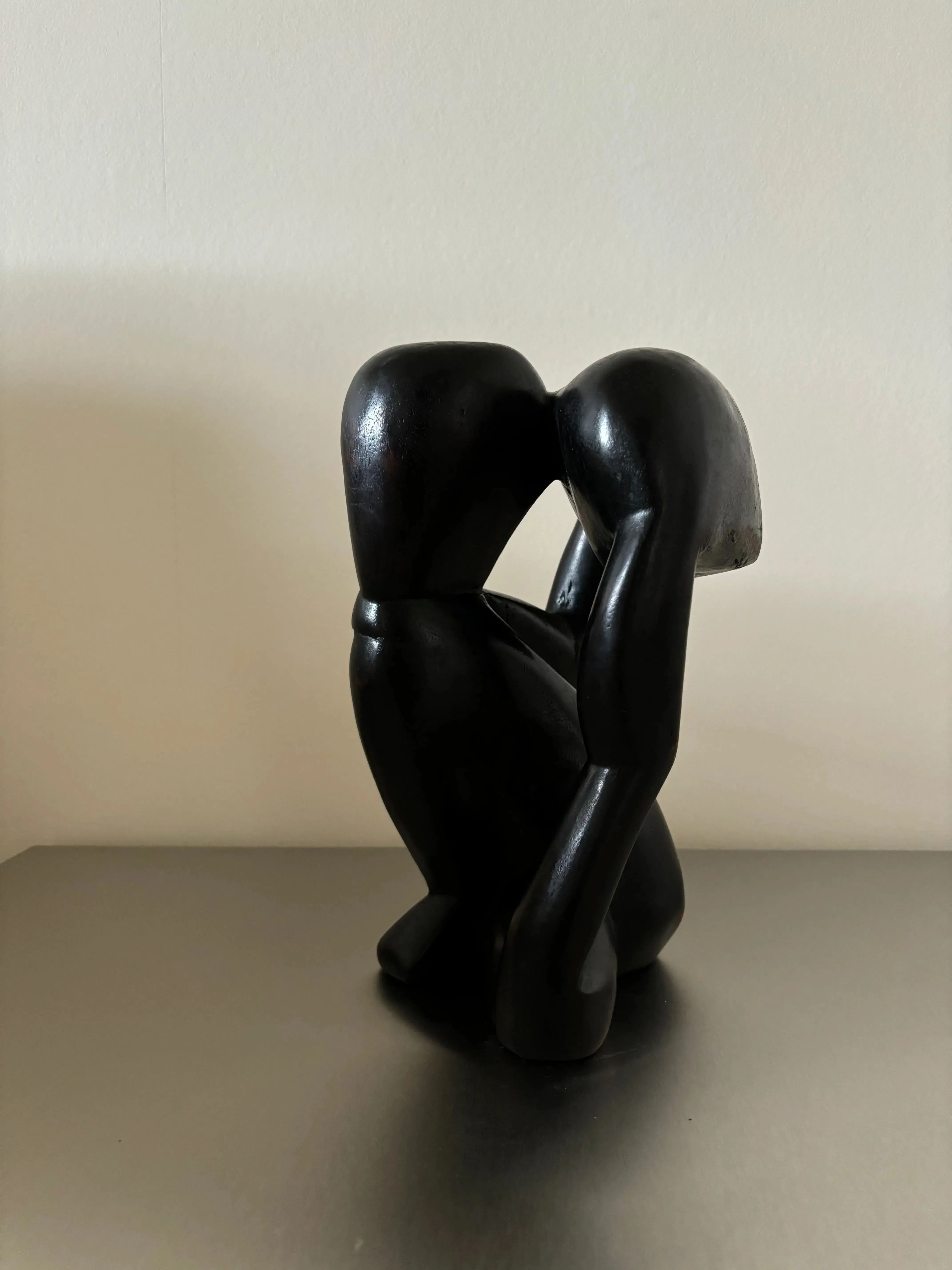 Black Wooden Object - “The Thinker” - Image 4