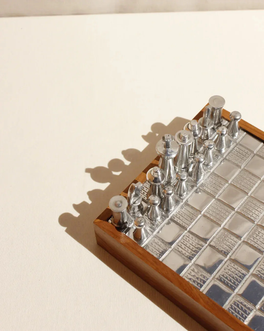 Wood and Metal Chessboard - Image 3
